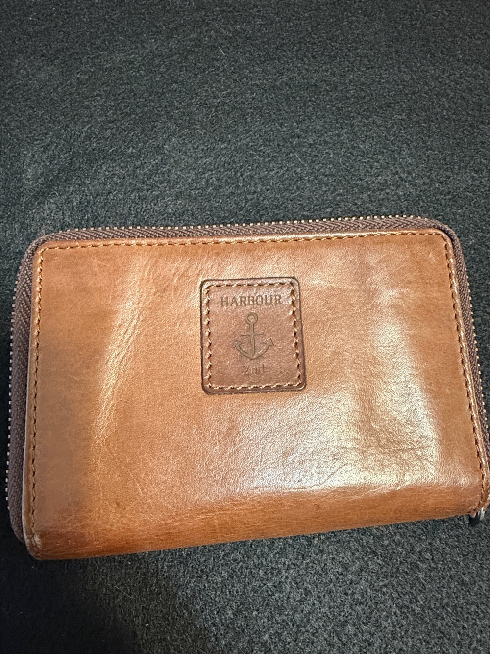 Harbour Compact Zip-Around Wallet in Brown Leather